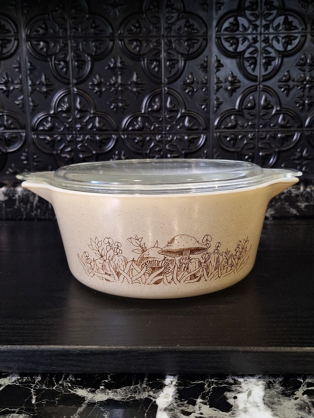Pyrex Forest Fancies Casserole Baking Dish, Vintage Pyrex Mushroom #475-b